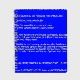 Тетрадь с принтом СИНИЙ ЭКРАН СМЕРТИ в Белгороде, 100% бумага | 48 листов, плотность листов — 60 г/м2, плотность картонной обложки — 250 г/м2. Листы скреплены сбоку удобной пружинной спиралью. Уголки страниц и обложки скругленные. Цвет линий — светло-серый
 | anonymus | blue death screen | cod | hack | hacker | it | program | texture | айти | аноним | анонимус | взлом | код | кодинг | программа | программист | текстура | хак | хакер