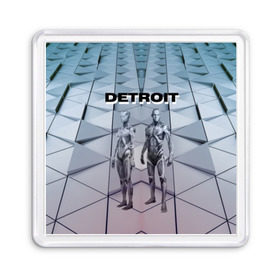 Магнит 55*55 с принтом Detroit: Вecome Human в Белгороде, Пластик | Размер: 65*65 мм; Размер печати: 55*55 мм | 3d | cтать человеком | detroit city | detroit: вecome human | игра | интерактивная | квест | кинематограф | приключения | франция