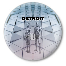 Значок с принтом Detroit: Вecome Human в Белгороде,  металл | круглая форма, металлическая застежка в виде булавки | Тематика изображения на принте: 3d | cтать человеком | detroit city | detroit: вecome human | игра | интерактивная | квест | кинематограф | приключения | франция