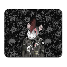 Коврик для мышки прямоугольный с принтом Крыса в косухе в Белгороде, натуральный каучук | размер 230 х 185 мм; запечатка лицевой стороны | anarchy | clothes | cool | earring | hairstyle | hamster | icon | jacket | mohawk | mouse | music | muzzle | piercing | punk | rat | riveting | rock | skull | spikes | анархия | значок | ирокез | к | клепки | круто | крыса | куртка | музыка | мышь
