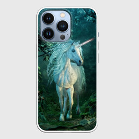 Чехол для iPhone 13 Pro с принтом Единорог в Белгороде,  |  | animal | beautiful | blue | fantasy | green | hooves | horn | horse | magi | mushrooms | nature | night | unicorn | white | белый | волшебство | грибы | грива | единорог | животное | зеленый | иллюстрация | копыта | лес | лошадь | мифология | но