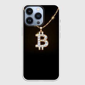 Чехол для iPhone 13 Pro с принтом Бриллиантовый биткоин в Белгороде,  |  | Тематика изображения на принте: bitcoin | black | chain | color | diamond | emblem | gold | golden | hip hop | logo | luxury | money | style | symbol | алмаз | блеск | блестящий | бриллиант | валюта | деньги | знак | золото | золотой | криптовалюта | кулон | логотип | люкс | роскошь | с
