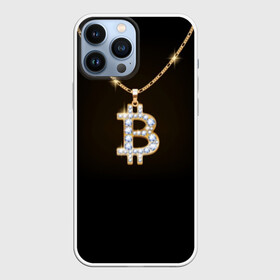 Чехол для iPhone 13 Pro Max с принтом Бриллиантовый биткоин в Белгороде,  |  | bitcoin | black | chain | color | diamond | emblem | gold | golden | hip hop | logo | luxury | money | style | symbol | алмаз | блеск | блестящий | бриллиант | валюта | деньги | знак | золото | золотой | криптовалюта | кулон | логотип | люкс | роскошь | с