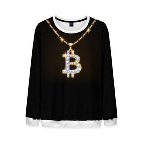 Мужской свитшот 3D с принтом Бриллиантовый биткоин в Белгороде, 100% полиэстер с мягким внутренним слоем | круглый вырез горловины, мягкая резинка на манжетах и поясе, свободная посадка по фигуре | bitcoin | black | chain | color | diamond | emblem | gold | golden | hip hop | logo | luxury | money | style | symbol | алмаз | блеск | блестящий | бриллиант | валюта | деньги | знак | золото | золотой | криптовалюта | кулон | логотип | люкс | роскошь | с