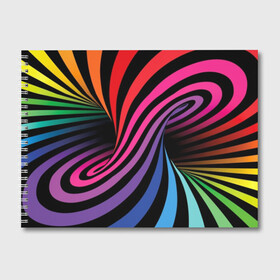 Альбом для рисования с принтом Метаморфозы в Белгороде, 100% бумага
 | матовая бумага, плотность 200 мг. | abstraction | black | blue | color | green | hypnosis | illusion | orange | p | rainbow | red | tunnel | yellow | абстракция | галлюцинации | гипноз | желтый | зеленый | иллюзия | красный | оранжевый | полосы | психоделика | радуга | разноцветны