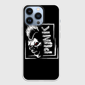 Чехол для iPhone 13 Pro с принтом Punk в Белгороде,  |  | anarchy | anger | black | emblem | hair | hairstyle | horror | illustration | look | mohawk | punk | red | scar | scary | skull | terrible | white | анархия | белый | взгляд | волосы | злость | иллюстрация | ирокез | красный | панк | прическа | страшный |