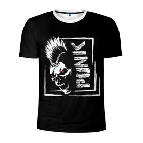 Мужская футболка 3D спортивная с принтом Punk в Белгороде, 100% полиэстер с улучшенными характеристиками | приталенный силуэт, круглая горловина, широкие плечи, сужается к линии бедра | Тематика изображения на принте: anarchy | anger | black | emblem | hair | hairstyle | horror | illustration | look | mohawk | punk | red | scar | scary | skull | terrible | white | анархия | белый | взгляд | волосы | злость | иллюстрация | ирокез | красный | панк | прическа | страшный |