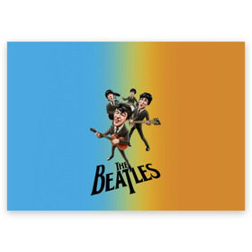 Поздравительная открытка с принтом The Beatles в Белгороде, 100% бумага | плотность бумаги 280 г/м2, матовая, на обратной стороне линовка и место для марки
 | george harrison | john lennon | paul mccartney | psychedelic rock | ringo starr | the beatles | англия | ансамбль | джон леннон | джордж харрисон | пол маккартни | психоделический рок | ринго старр