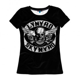 Женская футболка 3D с принтом Lynyrd Skynyrd в Белгороде, 100% полиэфир ( синтетическое хлопкоподобное полотно) | прямой крой, круглый вырез горловины, длина до линии бедер | 