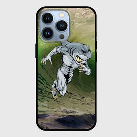 Чехол для iPhone 13 Pro с принтом Great White в Белгороде,  |  | Тематика изображения на принте: brawn | element | fangs | foam | grin | jaw | ocean | run | shark | teeth | wave | акула | бег | волна | зубы | клыки | мускулы | океан | оскал | пена | стихия