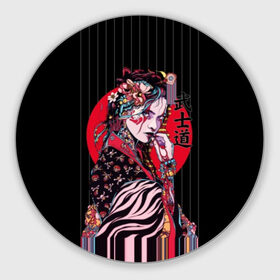 Коврик для мышки круглый с принтом Гейша в Белгороде, резина и полиэстер | круглая форма, изображение наносится на всю лицевую часть | Тематика изображения на принте: beauty | black | bright | character | cool | decorations | flowers | geisha | girl | hairstyle | japan | kimon | lines | red | stripes | woman | young | девушка | женщина | иероглиф | кимоно | красный | красотка | круто | линии | молодая | полосы 