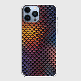 Чехол для iPhone 13 Pro Max с принтом Радужная чешуя в Белгороде,  |  | 3d | animal | blue | bright | colorful | cool | dragon | fish | green | pink | rainbow | reptile | sc | skin | snake | texture | wildlife | yellow | дикая природа | дракон | желтый | животное | зеленый | змея | кожа | прикольный | радуга | разно