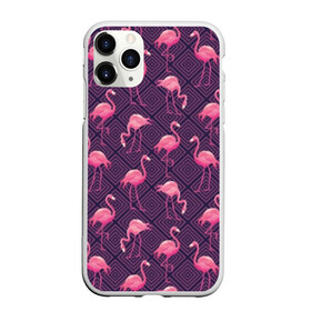 Чехол для iPhone 11 Pro Max матовый с принтом Фламинго в Белгороде, Силикон |  | abstraction | beak | bird | fauna | feathers | flamingo | flora | geometry | happiness | nature | pink | purple | tropical | tropics | абстракция | геометрия | клюв | перья | природа | птица | розовый | счастье | тропики | тропический | фауна | фиолетовый