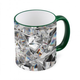 Кружка с принтом Бриллиантовый блеск в Белгороде, керамика | ёмкость 330 мл | cut | diamond | gem | glitter | jewel | kaleidoscope | luxury | shine | sparkle | white | алмаз | белый | блеск | бриллиант | диамант | драгоценность | драгоценный камень | калейдоскоп | люкс | огранка | роскошь | сверкать | сияние