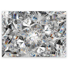 Поздравительная открытка с принтом Бриллиантовый блеск в Белгороде, 100% бумага | плотность бумаги 280 г/м2, матовая, на обратной стороне линовка и место для марки
 | Тематика изображения на принте: cut | diamond | gem | glitter | jewel | kaleidoscope | luxury | shine | sparkle | white | алмаз | белый | блеск | бриллиант | диамант | драгоценность | драгоценный камень | калейдоскоп | люкс | огранка | роскошь | сверкать | сияние