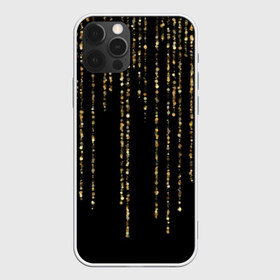 Чехол для iPhone 12 Pro Max с принтом Золотой глиттер в Белгороде, Силикон |  | black | christmas | confetti | decoration | garland | glitter | gold | holiday | lines | new year | rain | shimmer | shining | sparkle | блеск | блёстки | гирлянда | глиттер | дождь | золото | конфетти | линии | мерцание | новый год | праздник | рождество