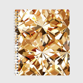 Тетрадь с принтом Желтые бриллианты в Белгороде, 100% бумага | 48 листов, плотность листов — 60 г/м2, плотность картонной обложки — 250 г/м2. Листы скреплены сбоку удобной пружинной спиралью. Уголки страниц и обложки скругленные. Цвет линий — светло-серый
 | cut | diamond | gem | glitter | gold | jewel | kaleidoscope | luxury | shine | sparkle | white | yellow | алмаз | белый | блеск | бриллиант | диамант | драгоценность | драгоценный камень | желтый | золотой | калейдоскоп | люкс | огранка