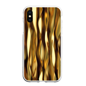 Чехол для iPhone XS Max матовый с принтом Золотые волны в Белгороде, Силикон | Область печати: задняя сторона чехла, без боковых панелей | abstraction | cool | glitter | gold | lines | luxury | metal | ribbons | shine | texture | абстракция | блеск | волны | золото | круто | ленты | линии | металл | прикольно | роскошь | сиять | текстура