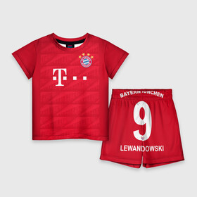 Детский костюм с шортами 3D с принтом Lewandowski home 19 20 в Белгороде,  |  | bayern | champions league | germany | munchen | бавария | германия | левандовски | лига чемпинов | мюнхен | рибери | роббен