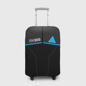 Чехол для чемодана 3D с принтом RK800 CONNOR в Белгороде, 86% полиэфир, 14% спандекс | двустороннее нанесение принта, прорези для ручек и колес | action | ai | android | connor | dbhpk19 | detroit become human | rk 800 | rk 900 | андроиды | детектив | игра | интерактивное кино | кара | коннор | логотип | маркус | роботы | фирменный стиль | экшн