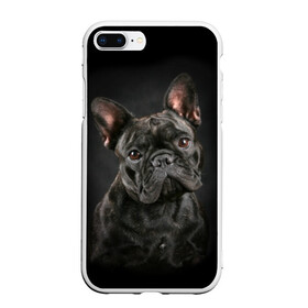Чехол для iPhone 7Plus/8 Plus матовый с принтом Французский бульдог в Белгороде, Силикон | Область печати: задняя сторона чехла, без боковых панелей | animal | background | beast | black | breed | bulldog | cool | cute | dog | ears | french | jaw | look | muzzle | portrait | wool | бульдог | взгляд | животное | зверь | милый | пёс | порода | портрет | прикольно | псина | собака | уши | фон | фра