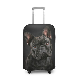 Чехол для чемодана 3D с принтом Французский бульдог в Белгороде, 86% полиэфир, 14% спандекс | двустороннее нанесение принта, прорези для ручек и колес | Тематика изображения на принте: animal | background | beast | black | breed | bulldog | cool | cute | dog | ears | french | jaw | look | muzzle | portrait | wool | бульдог | взгляд | животное | зверь | милый | пёс | порода | портрет | прикольно | псина | собака | уши | фон | фра