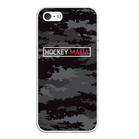 Чехол для iPhone 5/5S матовый с принтом HOCKEY MAFIA в Белгороде, Силикон | Область печати: задняя сторона чехла, без боковых панелей | Тематика изображения на принте: camo | hockey | sport | камуфляж | милитари | надписи | сборная хоккея | символика | спорт | спортсмен | форма | хоккей | чемпионат