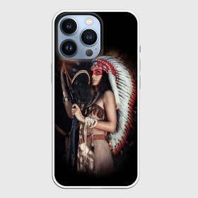 Чехол для iPhone 13 Pro с принтом Девушка с лошадью в Белгороде,  |  | american | animal | black | body | color | costume | ethnic | girl | horse | indian | national | nature | race | red | totem | white | woma | белый | девушка | женщина | животное | индейский | индейцы | костюм | краснокожий | красный | лошадь | молодость 