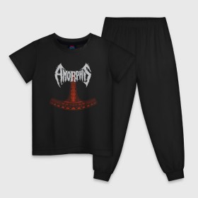 Детская пижама хлопок с принтом Amorphis в Белгороде, 100% хлопок |  брюки и футболка прямого кроя, без карманов, на брюках мягкая резинка на поясе и по низу штанин
 | amorphis | death | death metal | folk | folk metal | logo | metal | progressive | rock | аморфис | метал | металл | музыка | рок | фолк