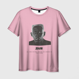 Мужская футболка 3D с принтом Tyler, The Creator (IGOR) в Белгороде, 100% полиэфир | прямой крой, круглый вырез горловины, длина до линии бедер | bomb | boy | cherry | creator | flower | igor | rap | tayler | the | tyler | альбом | игорь | криэйтор | музыка | реп | рэп | тайлер