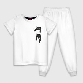 Детская пижама хлопок с принтом Кися в кармане в Белгороде, 100% хлопок |  брюки и футболка прямого кроя, без карманов, на брюках мягкая резинка на поясе и по низу штанин
 | Тематика изображения на принте: cat | арт | животные | карман | кися | кот | кот в кармане | котенок | коты | кошка