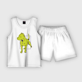 Детская пижама с шортами хлопок с принтом Питбуль в Белгороде,  |  | dog | pitbull | питбули | питбуль | собака | собаки