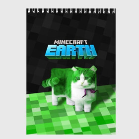 Скетчбук с принтом Minecraft EARTH - Котик в Белгороде, 100% бумага
 | 48 листов, плотность листов — 100 г/м2, плотность картонной обложки — 250 г/м2. Листы скреплены сверху удобной пружинной спиралью | craft | creeper | earth | game | green | logo | mine | minecraft | mobile | online | world | зеленый | земля | зомби | игра | крипер | лого | майкрафт | майнкрафт | мир | мобайл | онлайн | планета | синий | текстура
