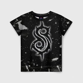Детская футболка 3D с принтом Slipknot. в Белгороде, 100% гипоаллергенный полиэфир | прямой крой, круглый вырез горловины, длина до линии бедер, чуть спущенное плечо, ткань немного тянется | 3d | slipknot | абстракция | брызги красок | гранж | лого | логотип | металл | музыка | ню метал группа | рок | слипкнот | текстура | эмблема