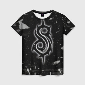 Женская футболка 3D с принтом Slipknot. в Белгороде, 100% полиэфир ( синтетическое хлопкоподобное полотно) | прямой крой, круглый вырез горловины, длина до линии бедер | 3d | slipknot | абстракция | брызги красок | гранж | лого | логотип | металл | музыка | ню метал группа | рок | слипкнот | текстура | эмблема