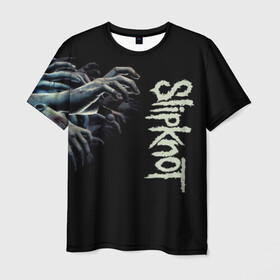 Мужская футболка 3D с принтом Slipknot. в Белгороде, 100% полиэфир | прямой крой, круглый вырез горловины, длина до линии бедер | 3d | slipknot | металл | музыка | надпись | ню метал группа | рок | руки | слипкнот | текстура