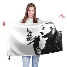 Флаг 3D с принтом Slipknot. в Белгороде, 100% полиэстер | плотность ткани — 95 г/м2, размер — 67 х 109 см. Принт наносится с одной стороны | 3d | slipknot | гранж | металл | музыка | надпись | ню метал группа | рок | слипкнот