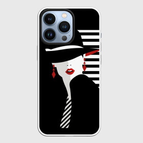 Чехол для iPhone 13 Pro с принтом Fashion в Белгороде,  |  | abstraction | black | clothes | ear | face | fashion | girl | gray | hat | makeup | motto | red | slogan | stripes | style | tie | white | woman | young | абстракция | белый | галстук | девиз | девушка | женщина | красный | лицо | макияж | мода | молодая 