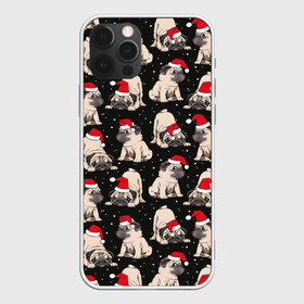 Чехол для iPhone 12 Pro Max с принтом Новогодние мопсы в Белгороде, Силикон |  | black | christmas | cute | dog | funny | hat | new year | pug | puppy | red | snow | white | winter | белый | зима | красный | мило | мопс | новогодний | новый год | пёс | прикольно | рождество | снег | собака | собакен | чёрный | шапка | щенок