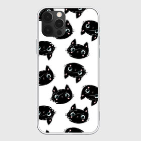 Чехол для iPhone 12 Pro Max с принтом Котики в Белгороде, Силикон |  | Тематика изображения на принте: голова | клипарт | кот | котейка | котик | кошатник | кошка | паттерн | черный кот