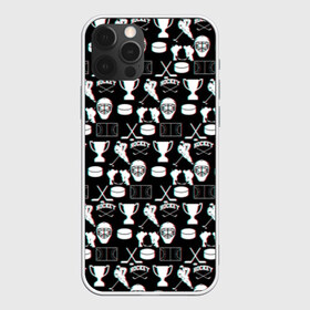 Чехол для iPhone 12 Pro Max с принтом ХОККЕЙ GLITCH в Белгороде, Силикон |  | black and white | hockey | pattern | russia | sport | глитч | надписи | паттерн | россия | сборная хоккея | символика | спорт | спортсмен | текстура | хоккей | чемпионат | черно белый | я русский