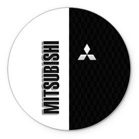 Коврик для мышки круглый с принтом Mitsubishi в Белгороде, резина и полиэстер | круглая форма, изображение наносится на всю лицевую часть | mitsubishi | авто | автомобиль | лого | логотип | митсубиси | митсубиши | текстура