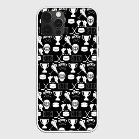 Чехол для iPhone 12 Pro Max с принтом ХОККЕЙ в Белгороде, Силикон |  | black and white | hockey | pattern | russia | sport | надписи | паттерн | россия | сборная хоккея | символика | спорт | спортсмен | текстура | хоккей | чемпионат | черно белый | я русский