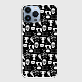 Чехол для iPhone 13 Pro Max с принтом ХОККЕЙ в Белгороде,  |  | black and white | hockey | pattern | russia | sport | надписи | паттерн | россия | сборная хоккея | символика | спорт | спортсмен | текстура | хоккей | чемпионат | черно белый | я русский