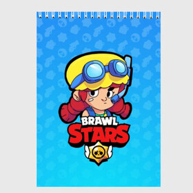 Скетчбук с принтом Jessie - BRAWL STARS в Белгороде, 100% бумага
 | 48 листов, плотность листов — 100 г/м2, плотность картонной обложки — 250 г/м2. Листы скреплены сверху удобной пружинной спиралью | brawl | bull | colt | crow | el primo | game | games | jessie | leon | moba | online | penny | poco | shelly | spike | star | stars | wanted | брав | бравл | браво | звезда | звезды | игра | игры | лого | моба | онлайн | старс