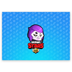 Поздравительная открытка с принтом Mortis - BRAWL STARS в Белгороде, 100% бумага | плотность бумаги 280 г/м2, матовая, на обратной стороне линовка и место для марки
 | brawl | bull | colt | crow | el primo | game | games | leon | moba | mortis | online | penny | poco | shelly | spike | star | stars | wanted | брав | бравл | браво | звезда | звезды | игра | игры | моба | онлайн | старс