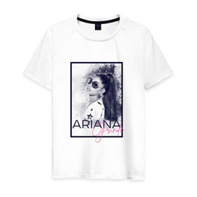 Мужская футболка хлопок с принтом Ariana Grande в Белгороде, 100% хлопок | прямой крой, круглый вырез горловины, длина до линии бедер, слегка спущенное плечо. | ariana | ariana grande | ариана гранде