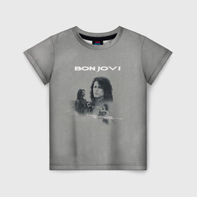 Детская футболка 3D с принтом Bon Jovi в Белгороде, 100% гипоаллергенный полиэфир | прямой крой, круглый вырез горловины, длина до линии бедер, чуть спущенное плечо, ткань немного тянется | Тематика изображения на принте: bon jovi | альбом | арена | бон | бон джови | глэм | группа | джови | джон | метал | музыка | надпись | песни | поп | попрок | рок | рокер | смайл | солист | софт | стена | хард | хеви | хевиметал