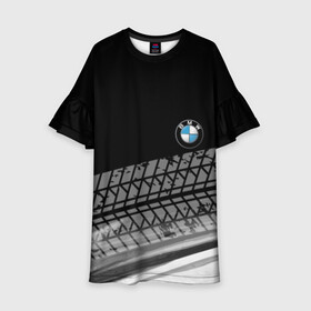 Детское платье 3D с принтом BMW в Белгороде, 100% полиэстер | прямой силуэт, чуть расширенный к низу. Круглая горловина, на рукавах — воланы | Тематика изображения на принте: bmw | авто | автомобиль | бмв | лого | логотип | машина | надпись | текстура