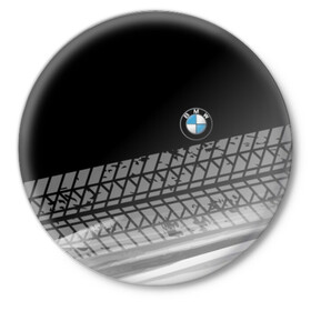 Значок с принтом BMW в Белгороде,  металл | круглая форма, металлическая застежка в виде булавки | bmw | авто | автомобиль | бмв | лого | логотип | машина | надпись | текстура